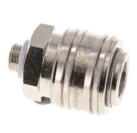 Nickel-plated Brass DN 7.2 (Euro) Air Coupling Socket G 1/8 inch Male FKM