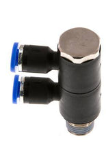 4mm x R1/8'' Manifold à 2 voies avec filetages mâles Laiton/PA 66 NBR Rotatif