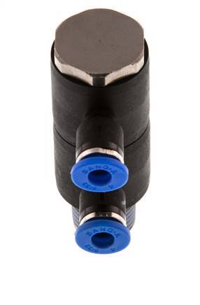 4mm x R1/4'' Manifold à 2 voies avec filetage mâle Laiton/PA 66 NBR Rotatif