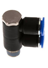 12mm x R3/8'' Manifold à 2 voies avec filetages mâles Laiton/PA 66 NBR Rotatif