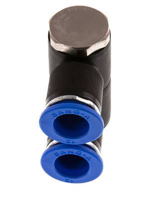 12mm x R3/8'' Manifold à 2 voies avec filetages mâles Laiton/PA 66 NBR Rotatif