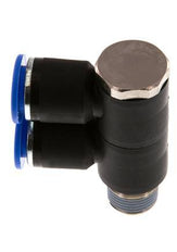 12mm x R3/8'' Manifold à 2 voies avec filetages mâles Laiton/PA 66 NBR Rotatif