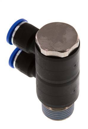10mm x R1/2'' Manifold à 2 voies avec filetage mâle Laiton/PA 66 NBR Rotatif