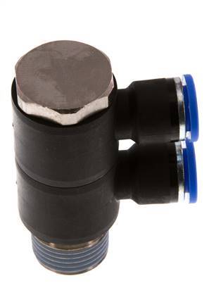 10mm x R1/2'' Manifold à 2 voies avec filetage mâle Laiton/PA 66 NBR Rotatif