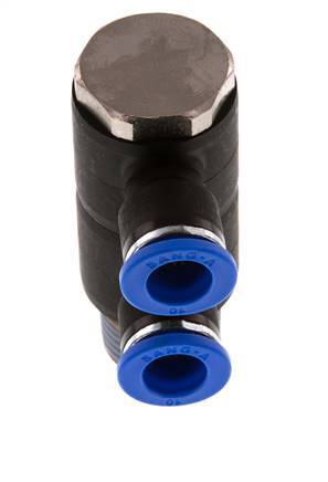 10mm x R1/2'' Manifold à 2 voies avec filetage mâle Laiton/PA 66 NBR Rotatif