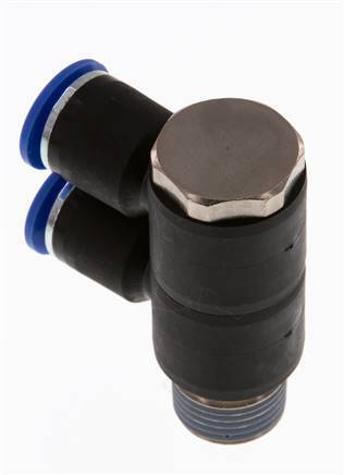 12mm x R1/2'' Manifold à 2 voies avec filetages mâles Laiton/PA 66 NBR Rotatif
