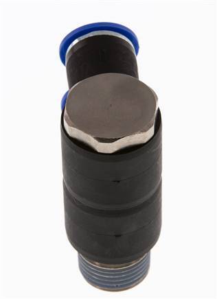 12mm x R1/2'' 2-way Manifold Push-in Fitting with Male Threads Brass/PA 66 NBR Rotatable