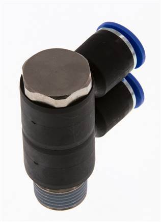 12mm x R1/2'' Manifold à 2 voies avec filetages mâles Laiton/PA 66 NBR Rotatif