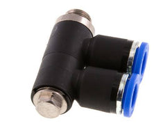8mm x G1/8'' Manifold à 2 voies avec filetage mâle Laiton/PA 66 NBR Rotatif