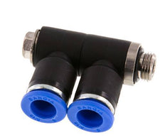 8mm x G1/8'' Manifold à 2 voies avec filetage mâle Laiton/PA 66 NBR Rotatif