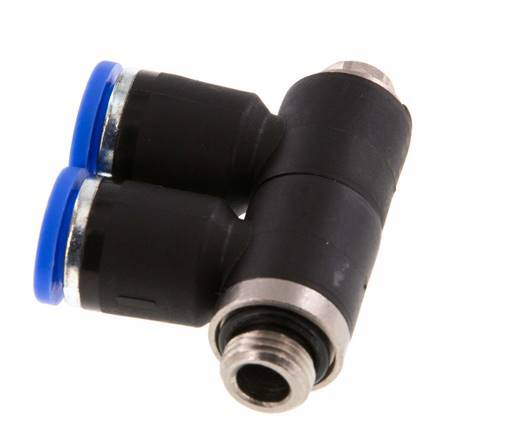 8mm x G1/8'' Manifold à 2 voies avec filetage mâle Laiton/PA 66 NBR Rotatif