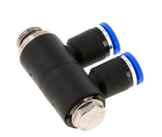 8mm x G1/4'' Manifold à 2 voies avec filetage mâle Laiton/PA 66 NBR Rotatif