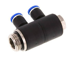 8mm x G1/2'' Manifold à 2 voies avec filetage mâle Laiton/PA 66 NBR Rotatif