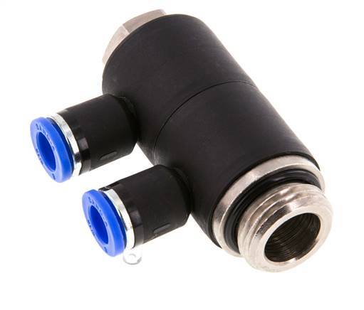 8mm x G1/2'' Manifold à 2 voies avec filetage mâle Laiton/PA 66 NBR Rotatif
