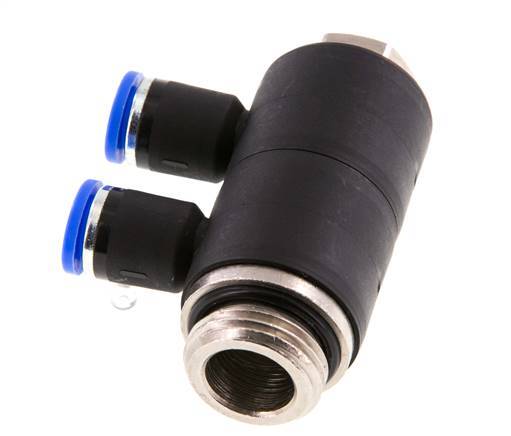 8mm x G1/2'' Manifold à 2 voies avec filetage mâle Laiton/PA 66 NBR Rotatif
