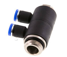 8mm x G1/2'' Manifold à 2 voies avec filetage mâle Laiton/PA 66 NBR Rotatif