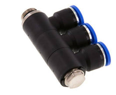 10mm x G1/4'' Manifold à 3 voies avec filetage mâle Laiton/PA 66 NBR Rotatif