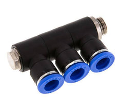 10mm x G1/4'' Manifold à 3 voies avec filetage mâle Laiton/PA 66 NBR Rotatif