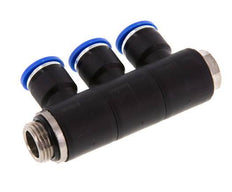 10mm x G3/8'' Manifold à 3 voies avec filetage mâle Laiton/PA 66 NBR Rotatif
