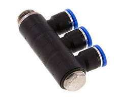 10mm x G3/8'' Manifold à 3 voies avec filetage mâle Laiton/PA 66 NBR Rotatif