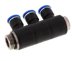10mm x G1/2'' Manifold à 3 voies avec filetage mâle Laiton/PA 66 NBR Rotatif