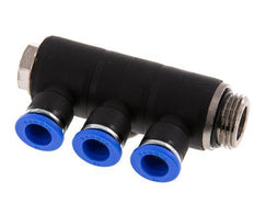 10mm x G1/2'' Manifold à 3 voies avec filetage mâle Laiton/PA 66 NBR Rotatif