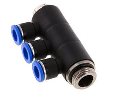 10mm x G1/2'' Manifold à 3 voies avec filetage mâle Laiton/PA 66 NBR Rotatif