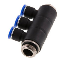 10mm x G1/2'' Manifold à 3 voies avec filetage mâle Laiton/PA 66 NBR Rotatif
