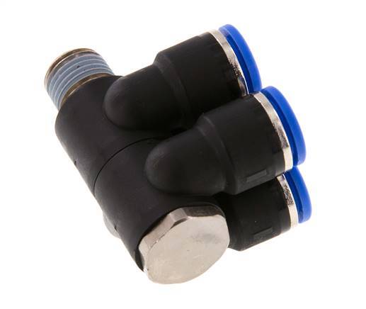 10mm x R1/4'' Manifold à 4 voies avec filetage mâle laiton/PA 66 NBR rotatif