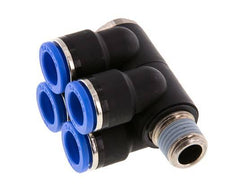 10mm x R1/4'' Manifold à 4 voies avec filetage mâle laiton/PA 66 NBR rotatif