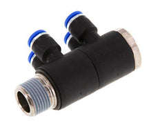 6mm x R3/8'' Manifold à 4 voies avec filetage mâle Laiton/PA 66 NBR Rotatif