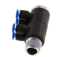 6mm x R3/8'' Manifold à 4 voies avec filetage mâle Laiton/PA 66 NBR Rotatif