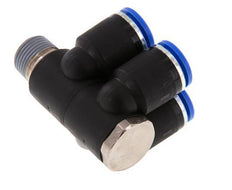 12mm x R3/8'' Manifold à 4 voies avec filetage mâle Laiton/PA 66 NBR rotatif