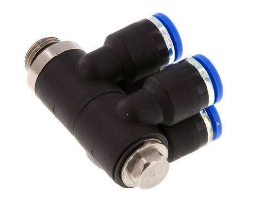 6mm x G1/8'' Manifold à 4 voies avec filetage mâle laiton/PA 66 NBR rotatif