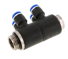 6mm x G3/8'' Manifold à 4 voies avec filetage mâle Laiton/PA 66 NBR Rotatif