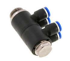 6mm x G3/8'' Manifold à 4 voies avec filetage mâle Laiton/PA 66 NBR Rotatif