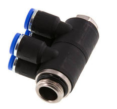 8mm x G3/8'' Manifold à 4 voies avec filetage mâle Laiton/PA 66 NBR Rotatif