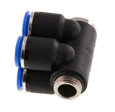 12mm x G3/8'' Manifold à 4 voies avec filetage mâle laiton/PA 66 NBR rotatif