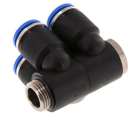 12mm x G3/8'' Manifold à 4 voies avec filetage mâle laiton/PA 66 NBR rotatif