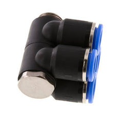 12mm x G3/8'' Manifold à 4 voies avec filetage mâle laiton/PA 66 NBR rotatif