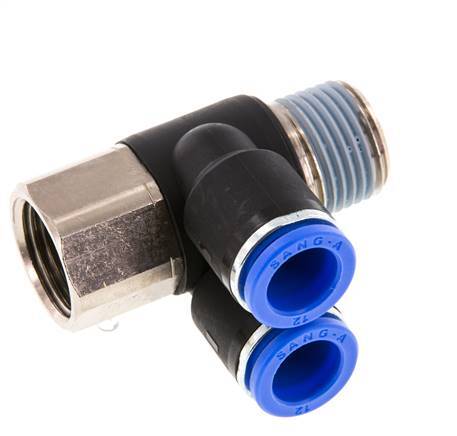 5pcs Raccord Rapide à Pousser 12mm X NPT 3/8" - Raccord Pneumatique Cuivre QUARKZMAN
