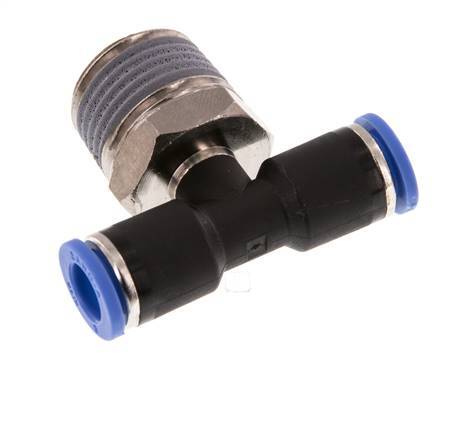 té en ligne 8mm x R1/2'' Raccord enfichable à filets mâles Laiton/PA 66 NBR Rotatif