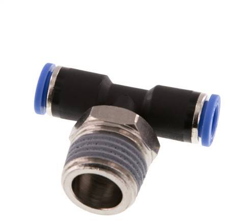 té en ligne 8mm x R1/2'' Raccord enfichable à filets mâles Laiton/PA 66 NBR Rotatif