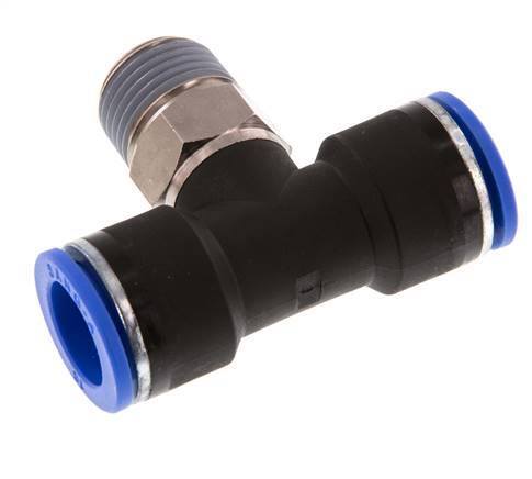 té en ligne 16mm x R1/2'' Raccord enfichable à filets mâles Laiton/PA 66 NBR Rotatif