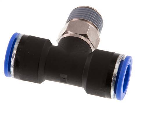 té en ligne 16mm x R1/2'' Raccord enfichable à filets mâles Laiton/PA 66 NBR Rotatif