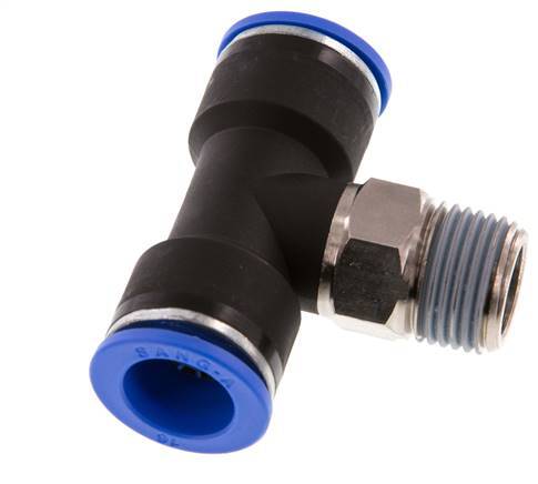 té en ligne 16mm x R1/2'' Raccord enfichable à filets mâles Laiton/PA 66 NBR Rotatif