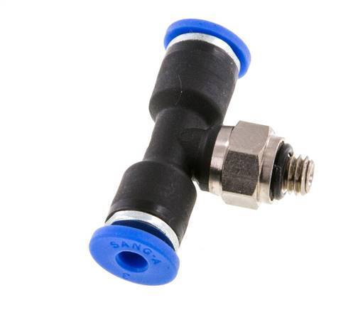 3mm x M 5 Inline Tee Push-in Fitting with Male Threads Brass/PA 66 NBR Rotatable [2 Pieces]