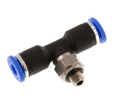 4mm x M 5 Inline Tee Push-in Fitting with Male Threads Brass/PA 66 NBR Rotatable [2 Pieces]