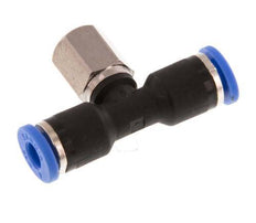 4mm x M 5 Inline Tee Push-in Fitting with Female Threads Brass/PA 66 NBR Rotatable [2 Pieces]