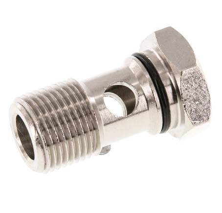 1-way nickel-plated Brass Banjo Bolt with G3/8'' Male Threads NBR [2 Pieces]